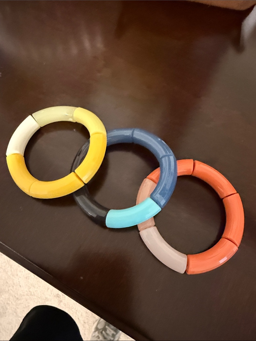 Stackable Color Ring Baby Toy - Yellow, Blue, Orange